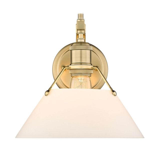 Golden Lighting 3306-1W BCB-OP Orwell 1 Light 10 inch Tall Wall Sconce in Brushed Champagne Bronze with Opal Glass